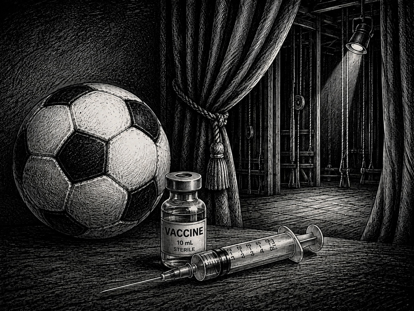 Soccer ball, Syringe and Wings