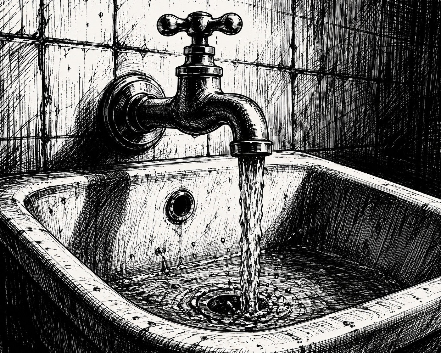 running faucet in the sink