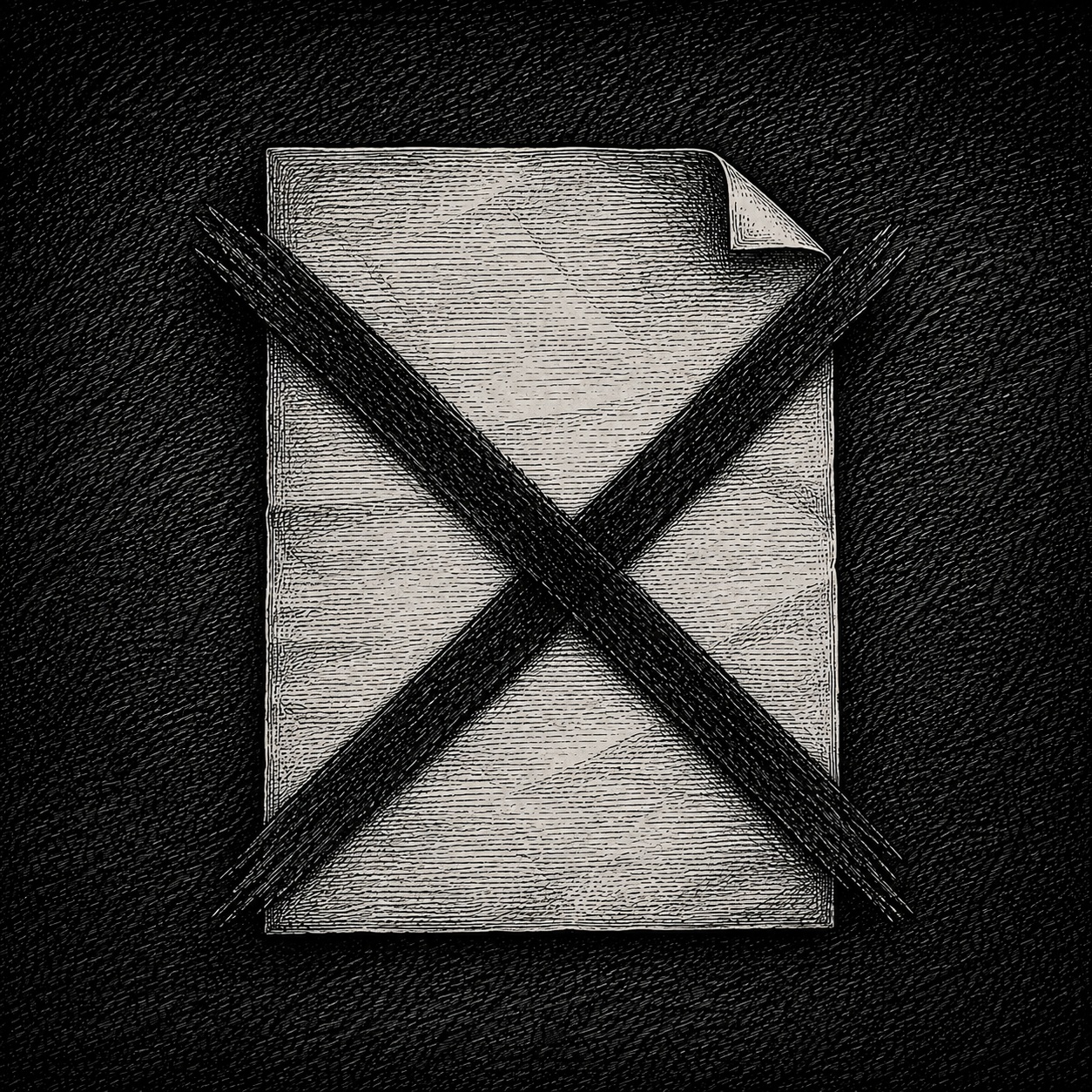 crossed paper