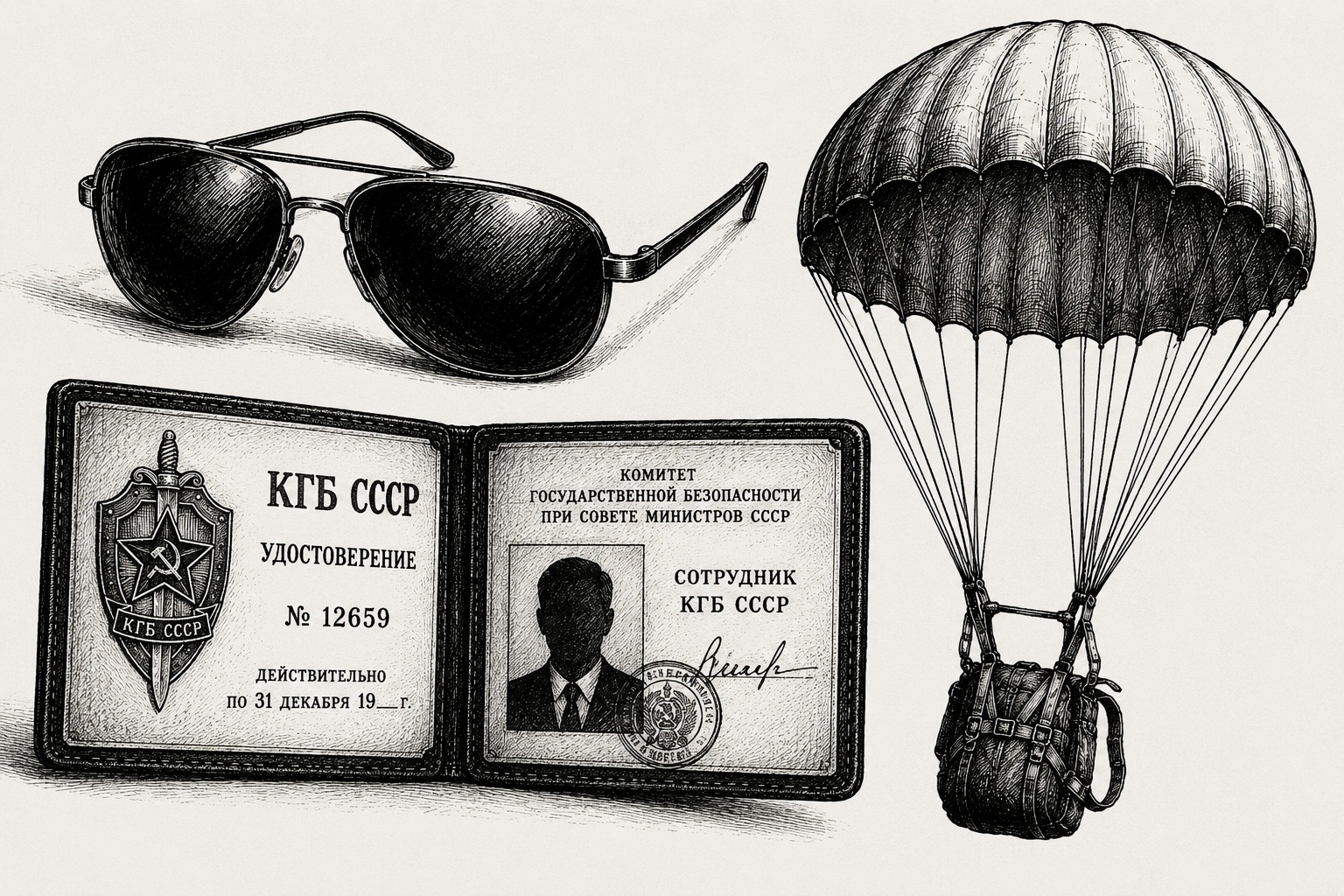 Хасидские солнечные очки, удостоверение КГБ и парашют